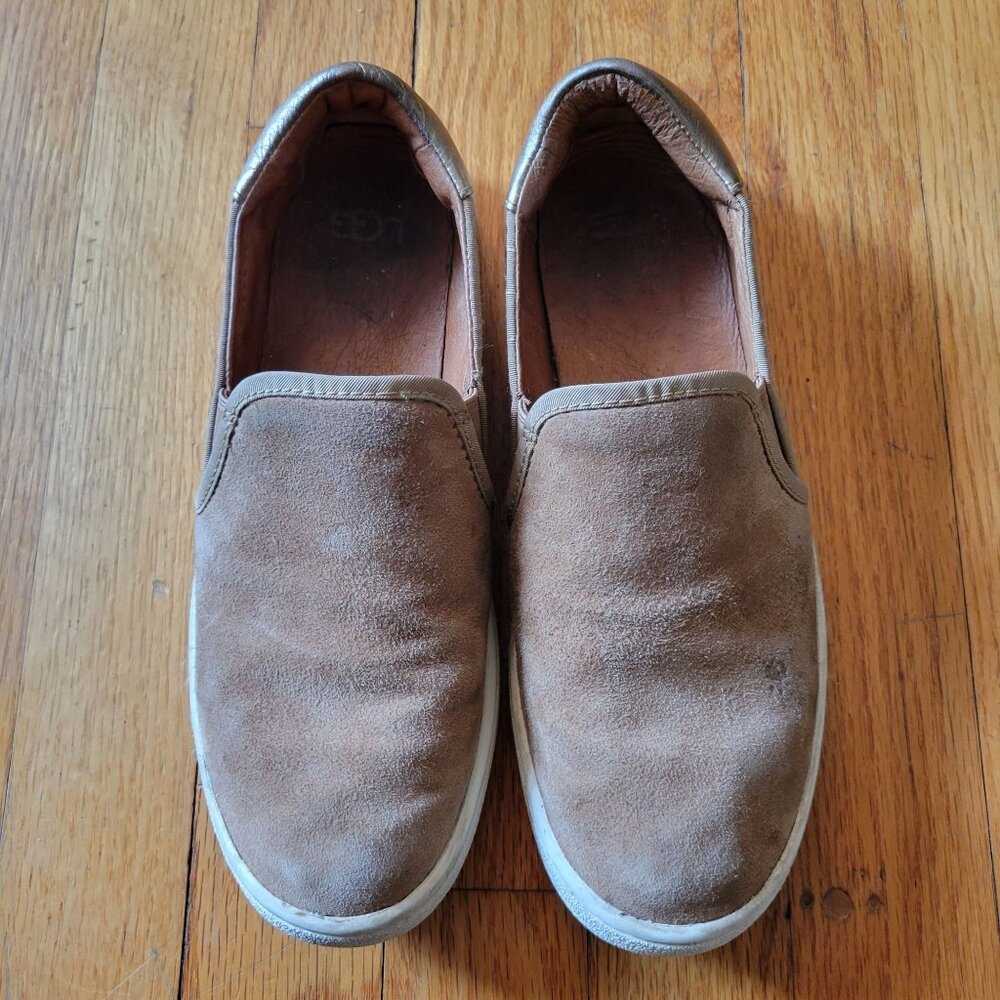 Ugg 6 Leather Brown Gold Loafers CAS Slip On Comfort - Picture 7 of 7